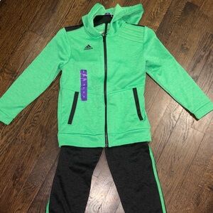 adidas Kids Green and Black Matching Set